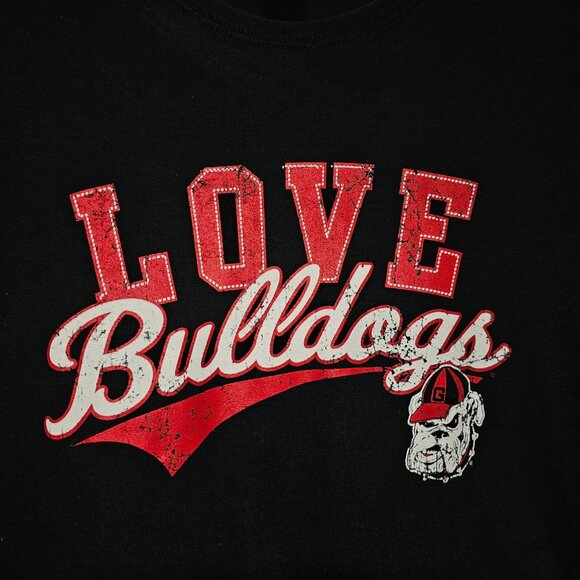 Womans Georgia Bulldog T-Shirt LOVE Bulldogs Tee Gildan Size M Football Tee - Picture 3 of 7